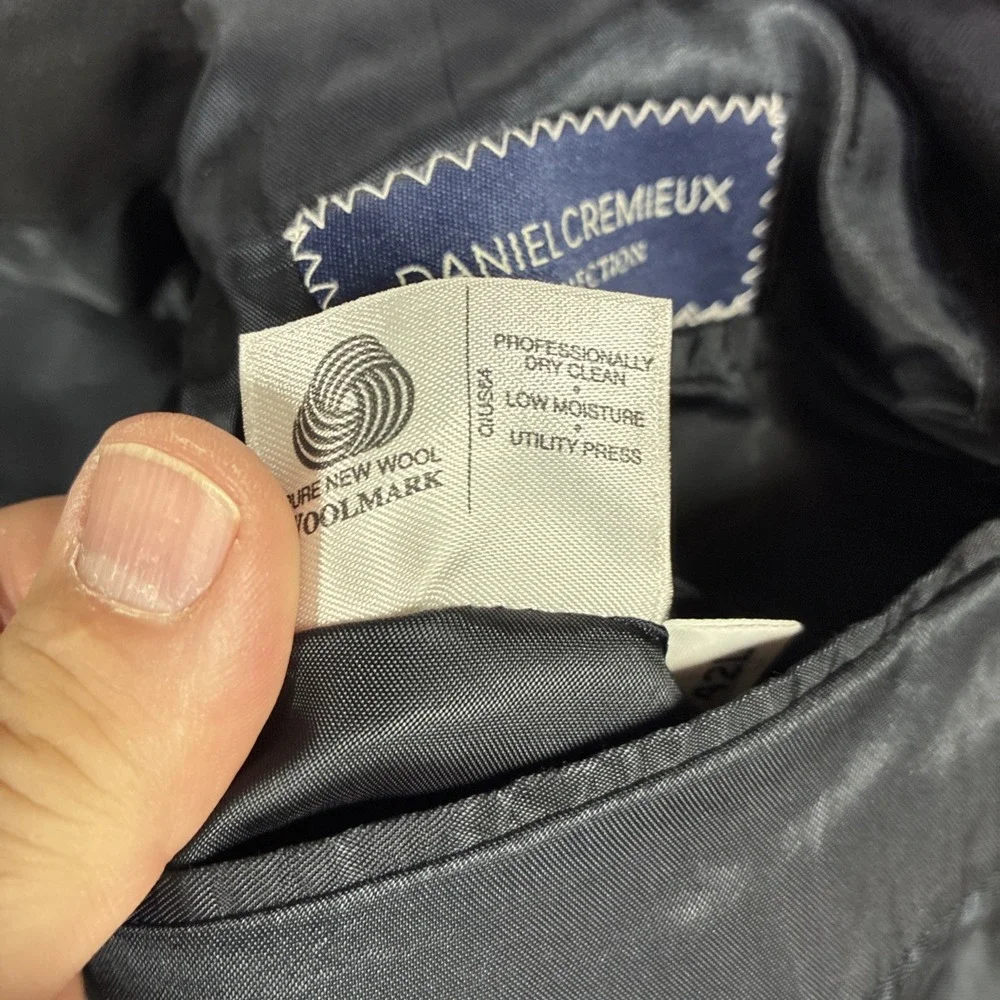 Loro Piana Blazer Suit Jacket Daniel Cremieux Black Size 42L Long Classic
